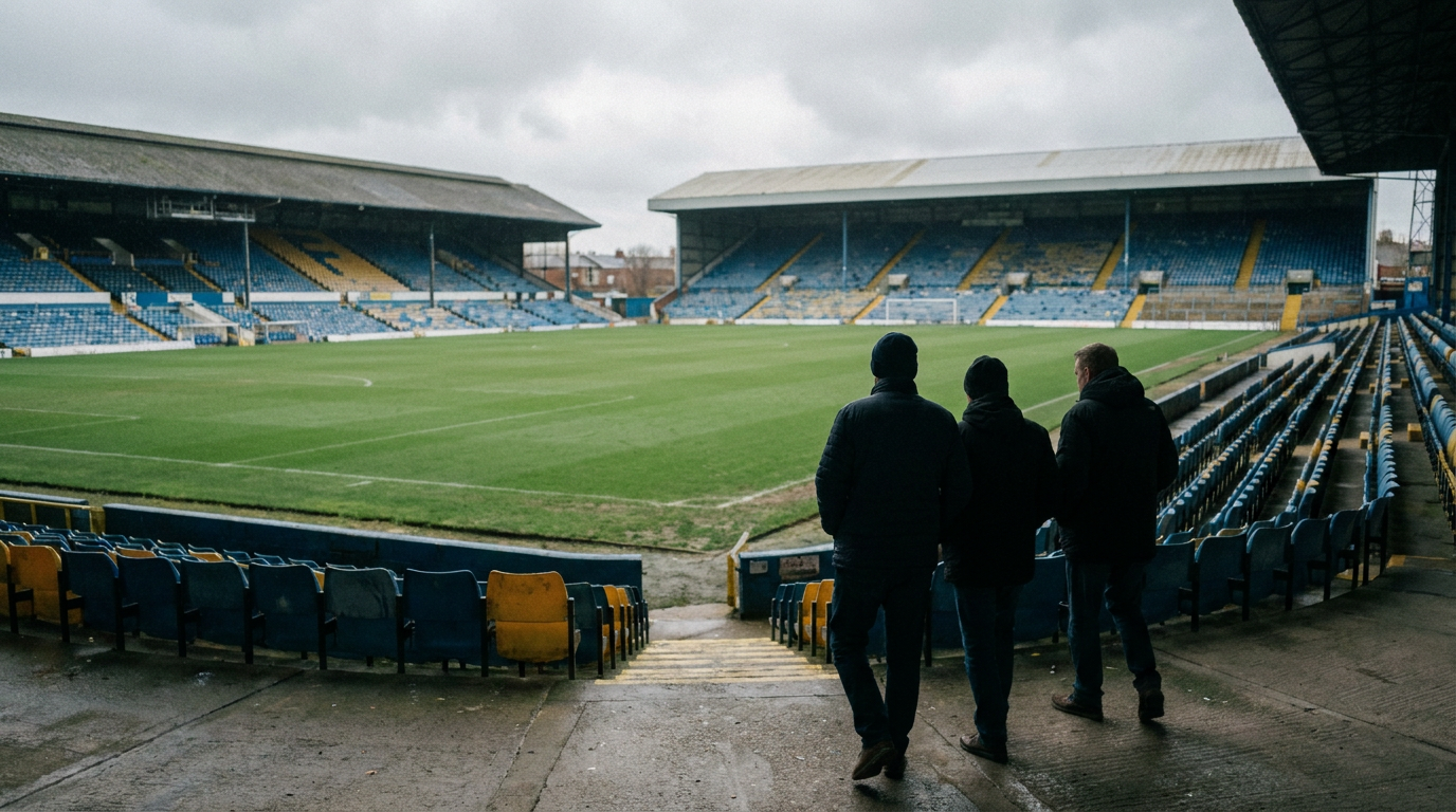 Attendees overlooking the pitch and seating inside Everton’s Hill Dickinson Stadium in Liverpool