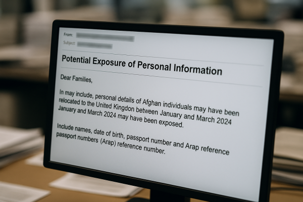 Data breach exposes personal details of thousands of Afghans relocated to the UK