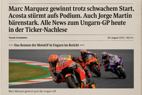 Marquez triumphiert beim Ungarn-GP, Acosta sichert sich Podiumsplatz