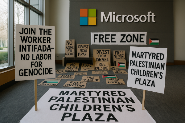 Microsoft employees protest against the company's alleged support for Israeli military actions