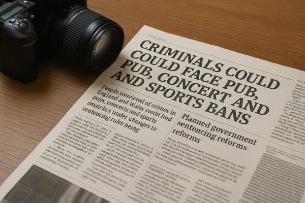 Offenders in England and Wales could face bans from pubs and events under new sentencing reforms.