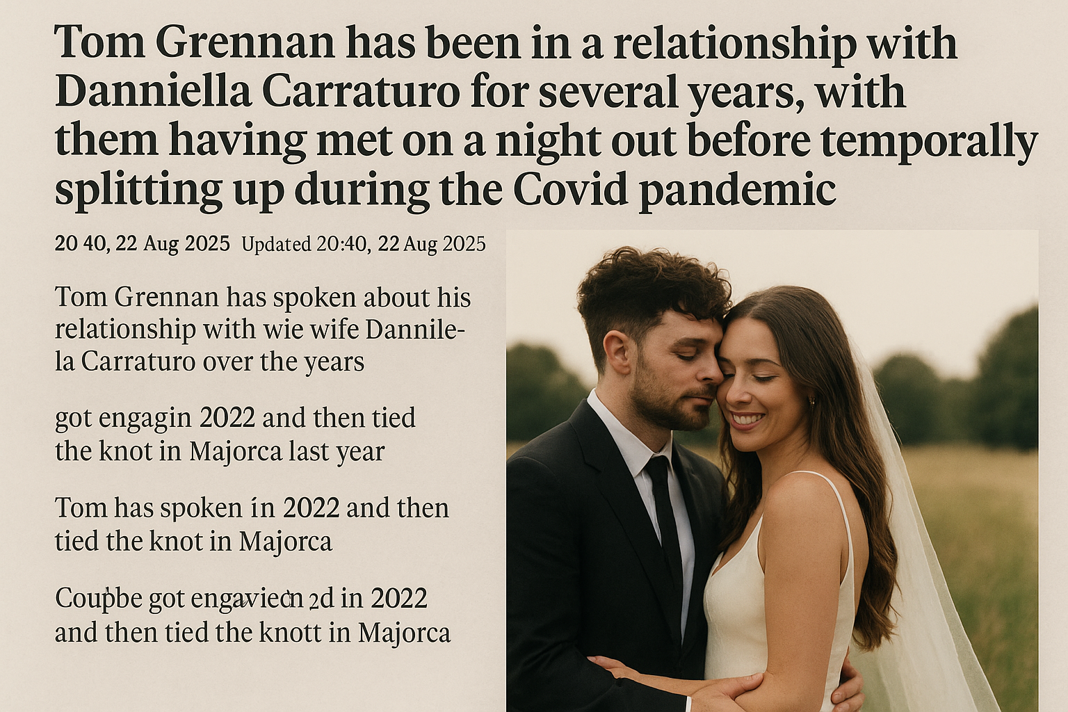 Tom Grennan shares journey from romance to fatherhood