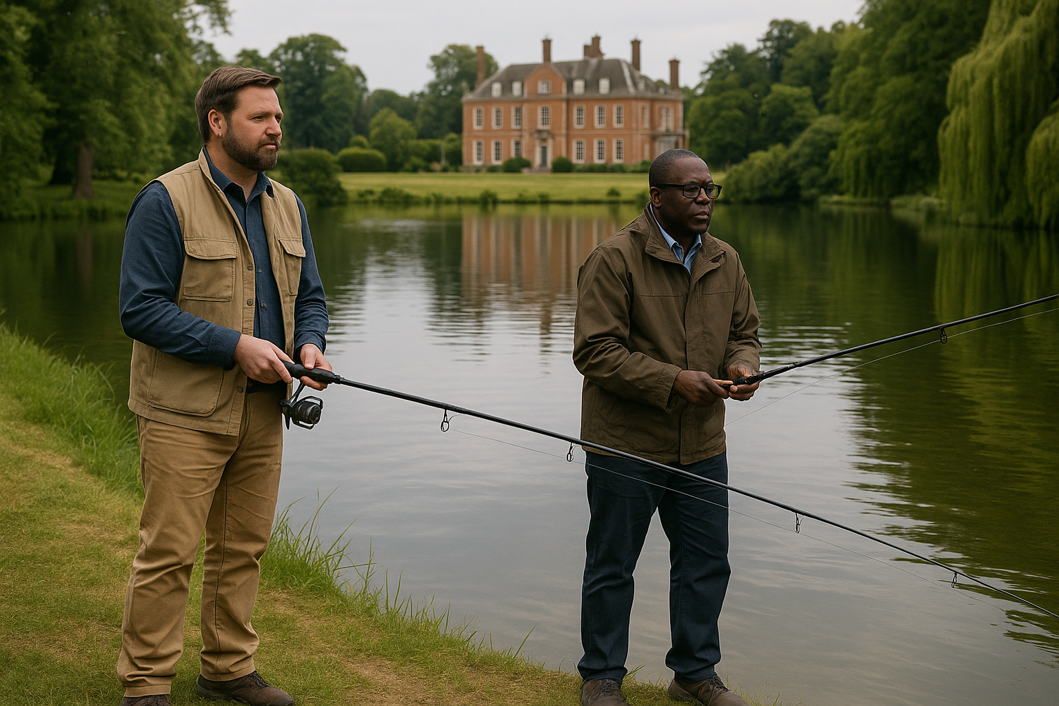 Trump's vice president enjoys a fishing trip with the UK foreign secretary