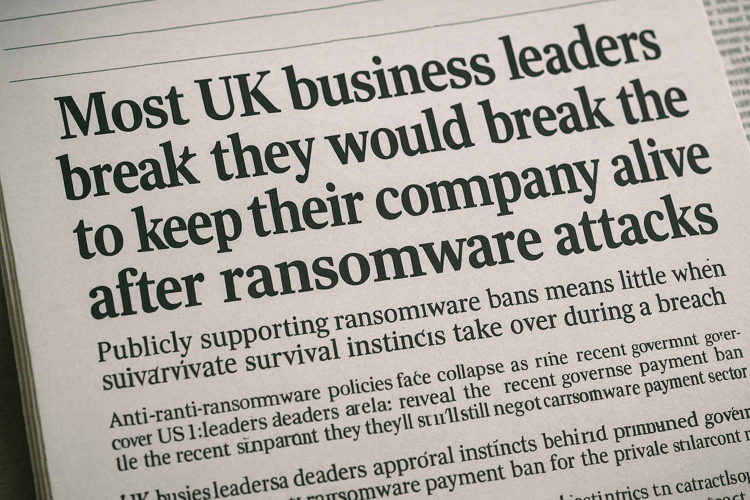 UK business leaders willing to defy ransomware payment ban in crisis