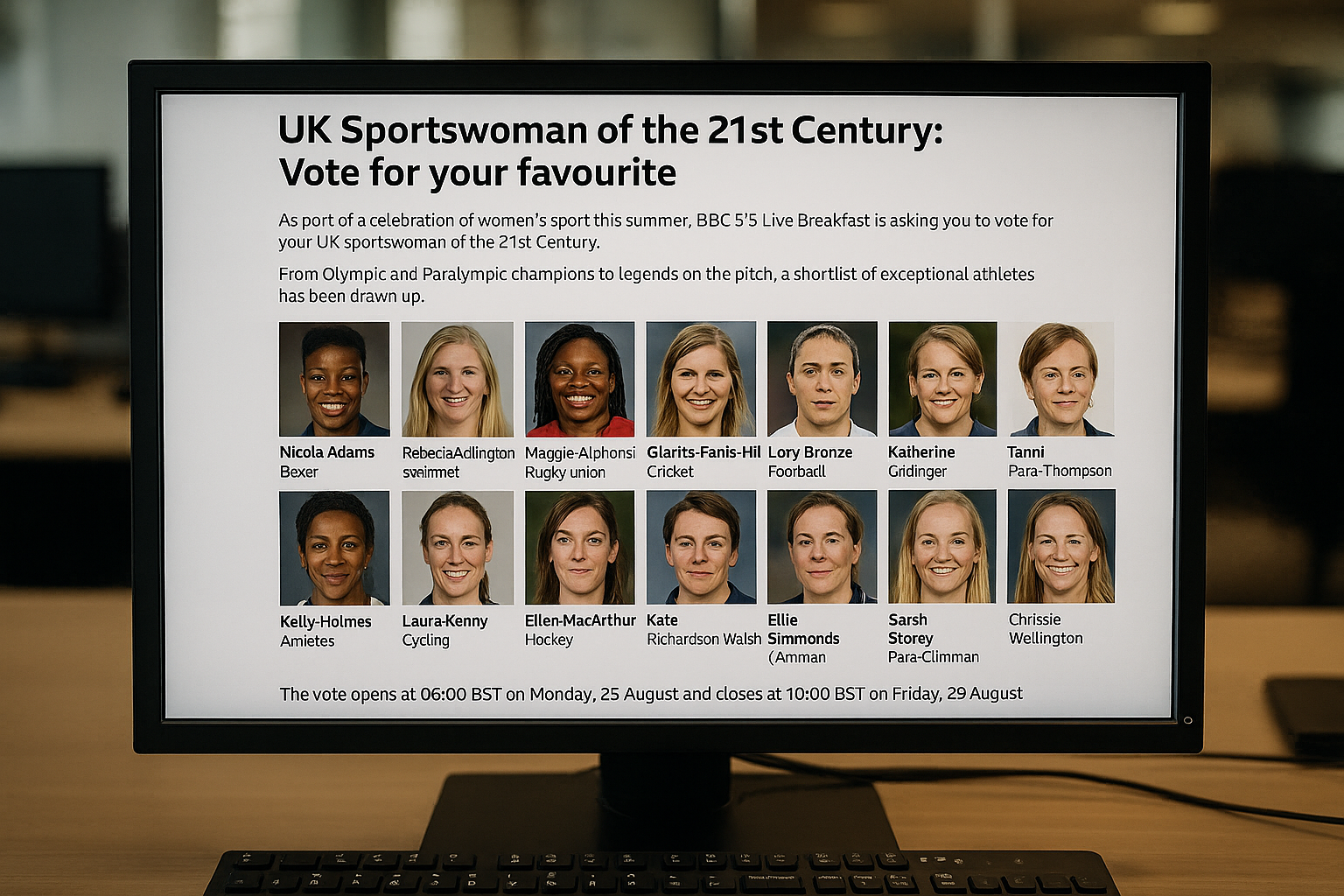 Vote for your UK sportswoman of the 21st century