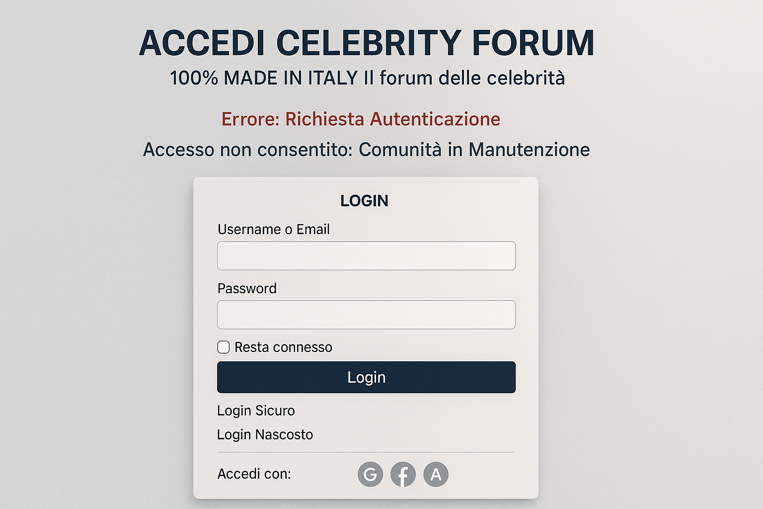 Access denied as community undergoes maintenance