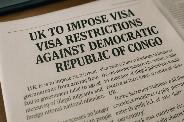 UK imposes visa restrictions on the Democratic Republic of Congo amid asylum rule changes