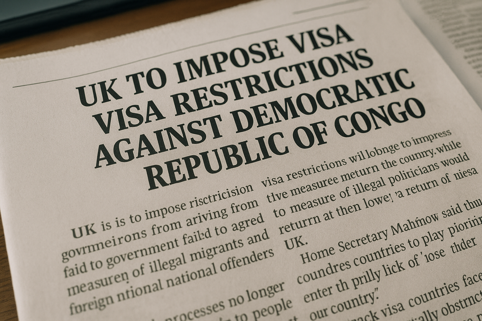 UK imposes visa restrictions on the Democratic Republic of Congo amid asylum rule changes