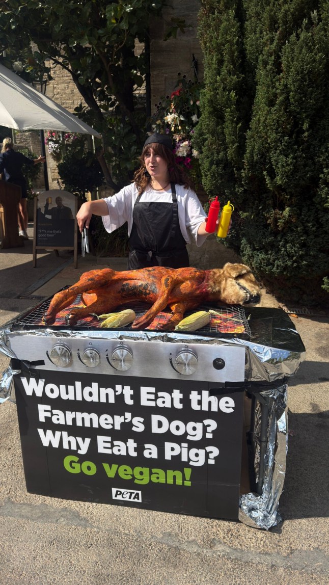 Jeremy Clarkson’s Farmer’s Dog pub faces protest as activists ‘barbecue dog’ outside