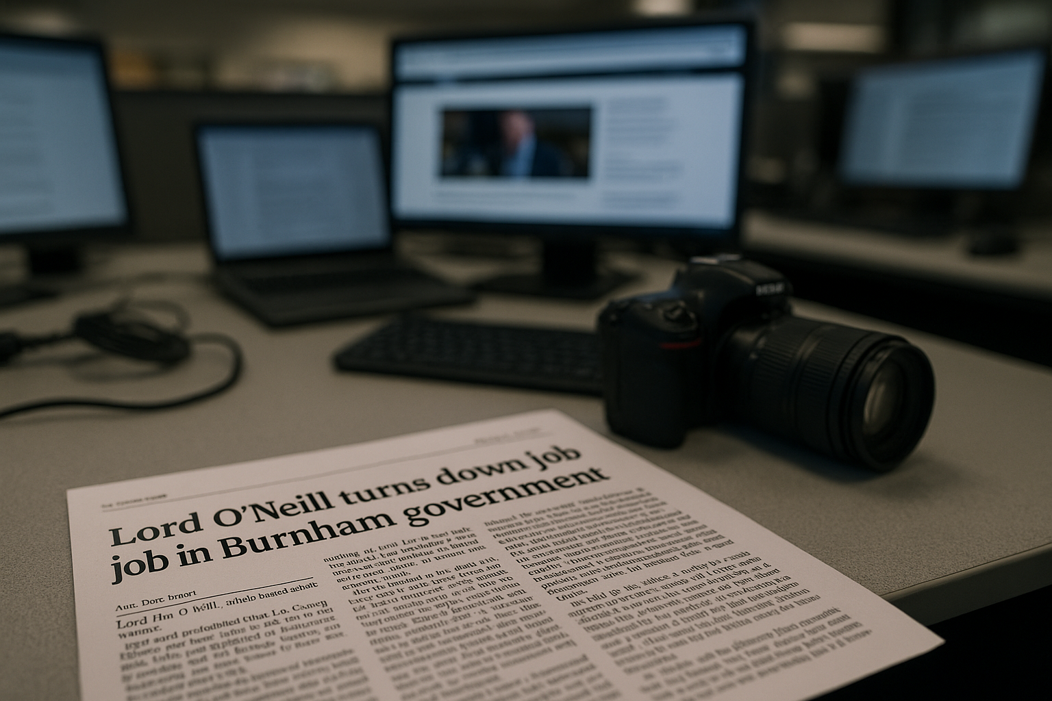 Lord O'Neill declines role in Burnham's government